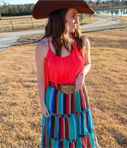 Criss Cross Fringe Tank