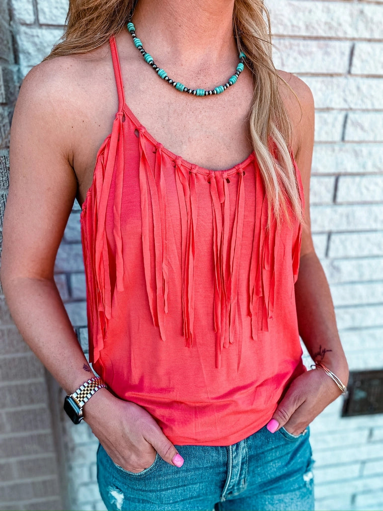 Criss Cross Fringe Tank