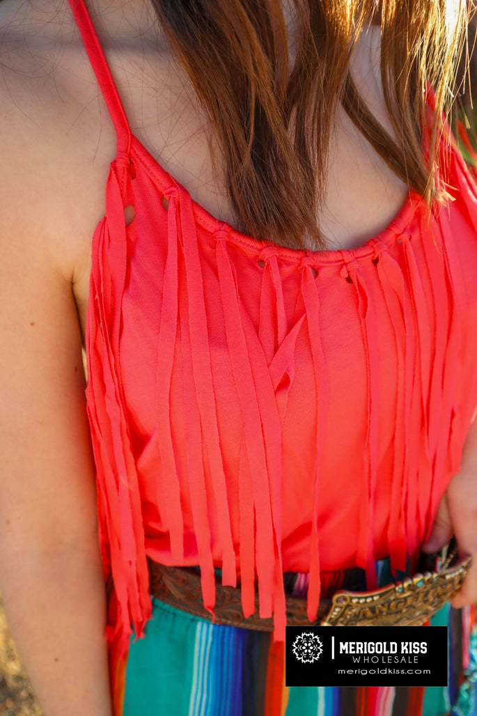 Criss Cross Fringe Tank