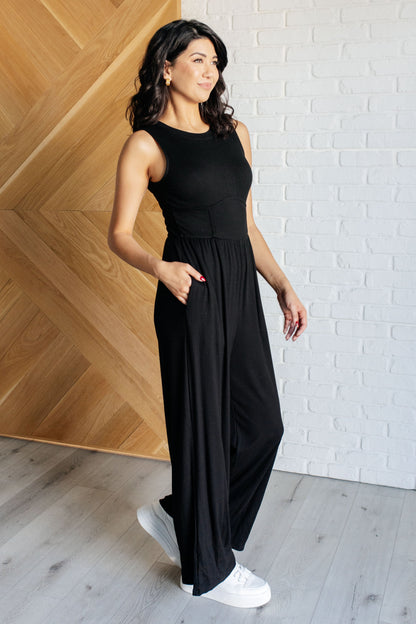 Hilary Wide Leg Jumpsuit in Black